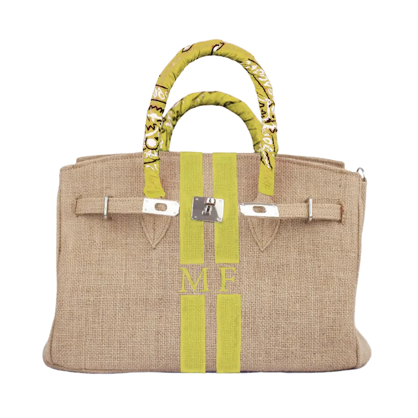 Birkin Style Jute Monogram