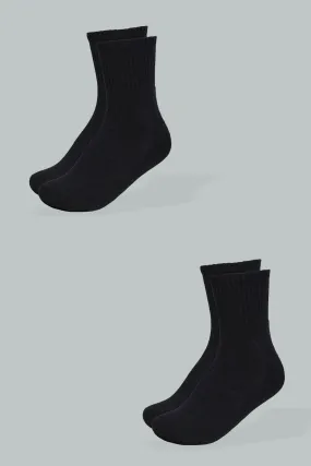 Black Sports Socks (Pack of 2)