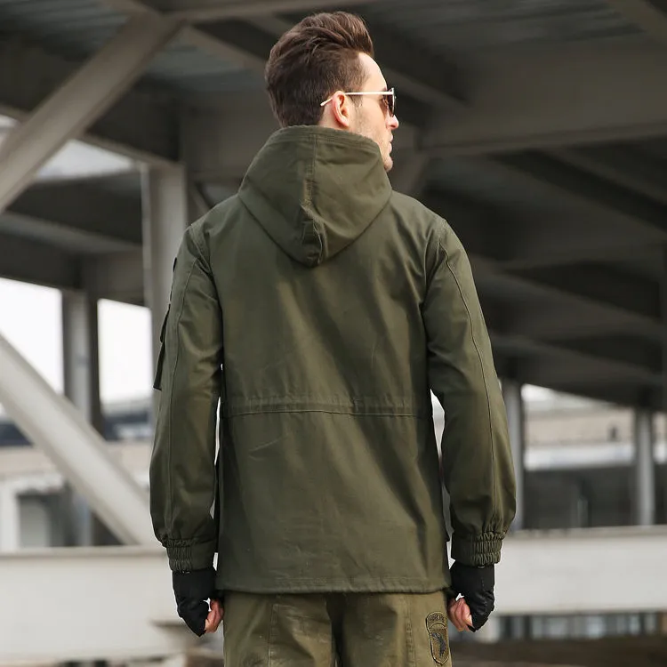 Casual Style Fleece Hooded Men Outdoor Jacket