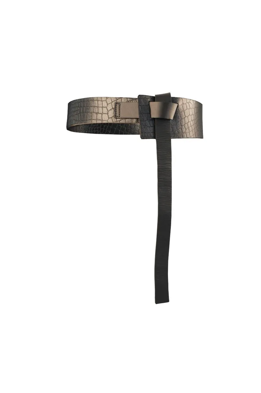 IRIS tie up belt - Black croc