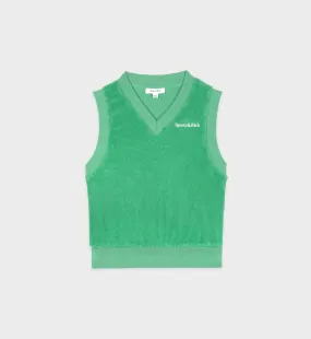 Serif Logo Terry Vest - Verde/White