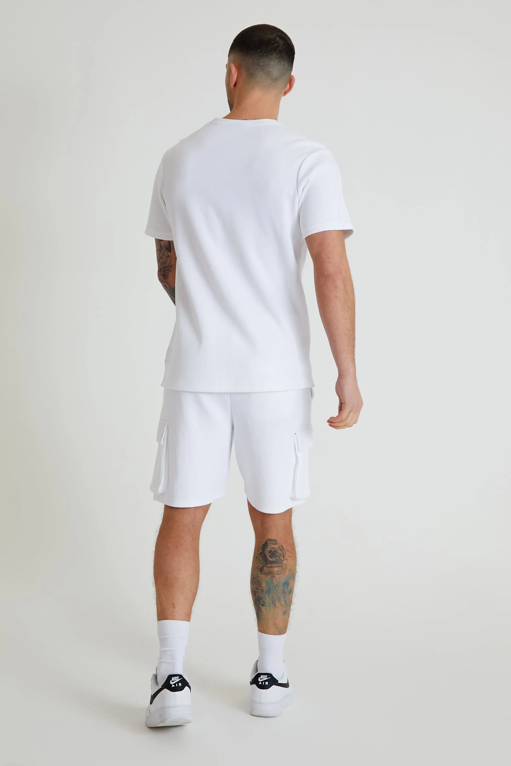 Ultra premium pique contrast panel top in White