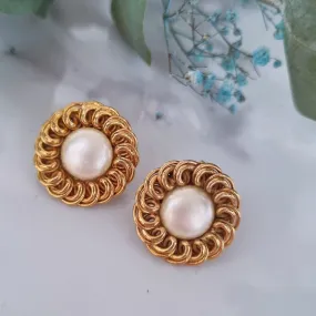 Vintage earrings - Gold/white