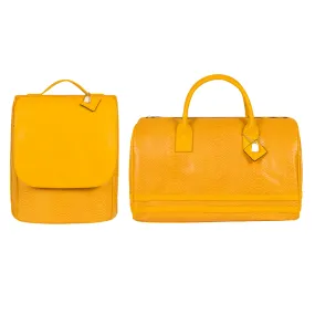 Yellow Apollo 1 Faux Snakeskin Travel Set