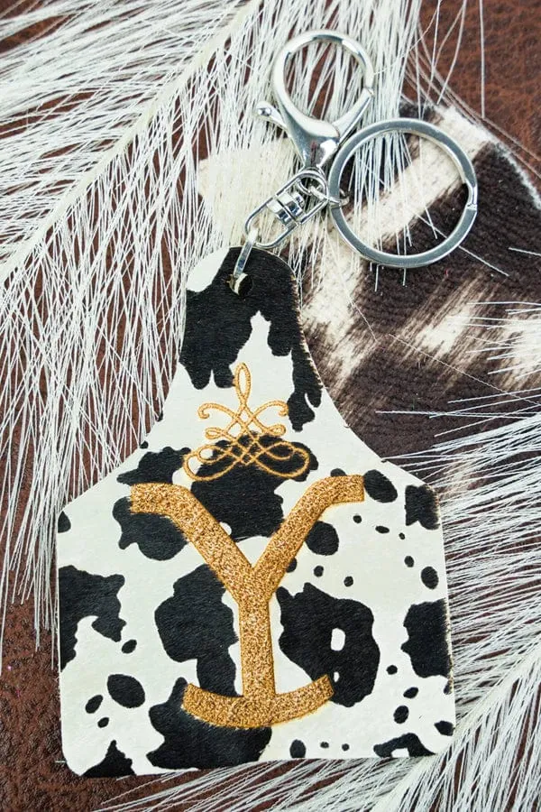 Yellowstone cowhide KEYCHAIN / Bag pull